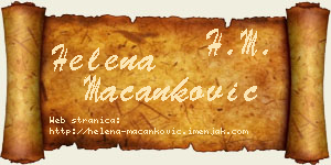 Helena Macanković vizit kartica